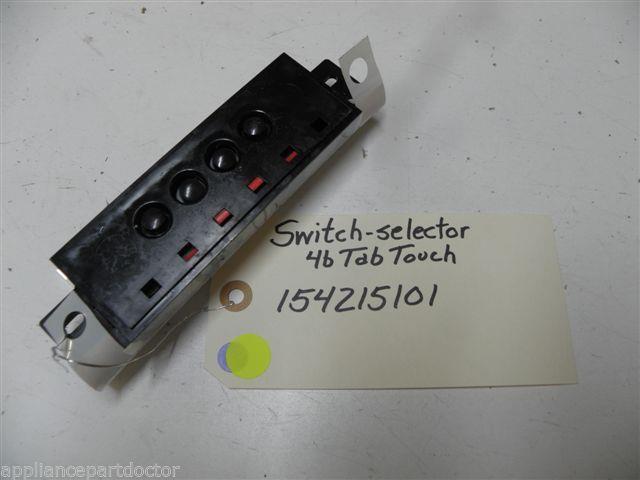 WHITE CONSOLIDATED DISHWASHER 154215101 4B TAP TOUCH SWITCH SELECTOR USED PART WHITE CONSOLIDATED DISHWASHER 154215101 4B TAP TOUCH SWITCH SELECTOR USED PART
